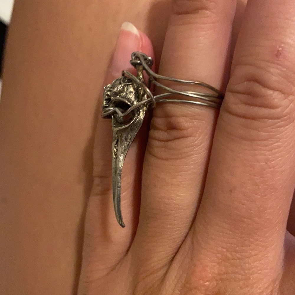 Raven Skull Wire Ring - image 3